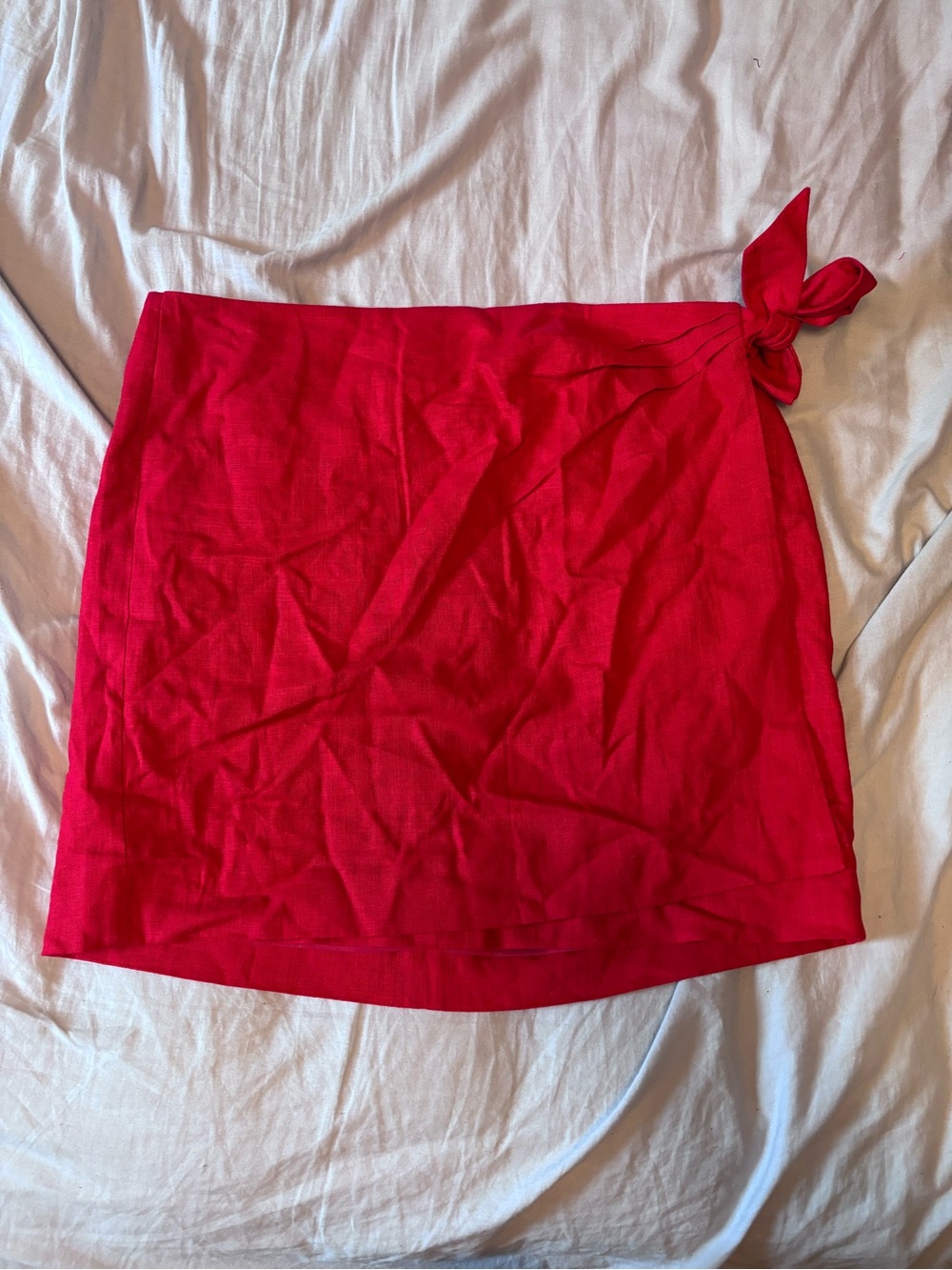 RW&CO. Red Tie-Side Mini Skirt